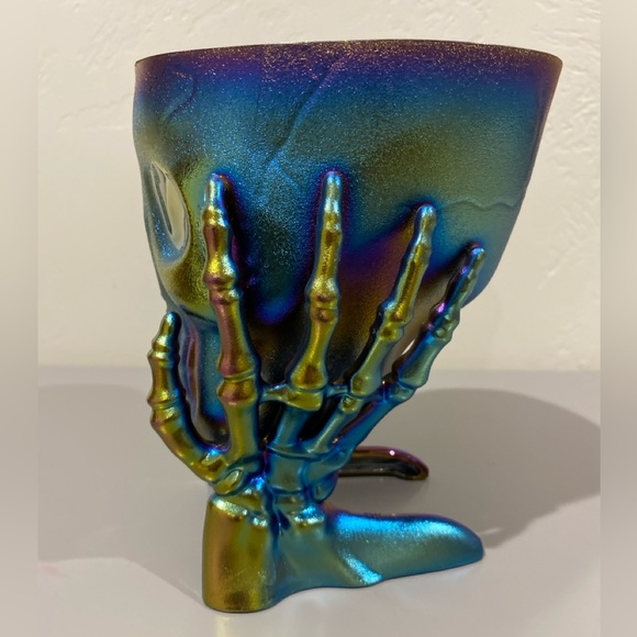 Halloween Holographic Skeleton Skull Treat, Candy Snack Bowl Plastic - Picture 4 of 12